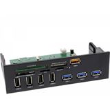 InLine Frontpanel für den DVD-Schacht Cardreader USB 3.0/USB 2.0/USB Ladebuchse