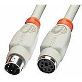 (€4,90*/1m) 1.00m Lindy PS/2 Verlängerungskabel PS/2 Stecker auf PS/2 Buchse Weiß/Orange