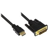 (€1,78*/1m) 5.00m Good Connections DVI-D Anschlusskabel 3-fach geschirmt 19pol Stecker auf DVI-D Schwarz vergoldete Stecker und Kupferkontakte