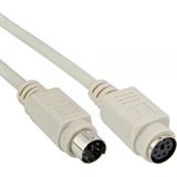 (€2,45*/1m) 2.00m InLine PS/2 Verlängerungskabel PS/2 Buchse auf PS/2 Stecker beige