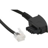 (€7,80*/1m) 0.50m InLine TAE-F Anschlusskabel TAE-F Stecker auf Western 6/2 DEC Stecker Schwarz