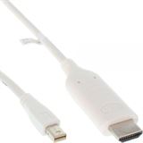 (€5,95*/1m) 2.00m InLine Displayport Adapterkabel Mini Displayport Stecker auf HDMI-Stecker Schwarz vergoldet