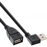 (€2,45*/1m) 2.00m InLine USB2.0 Verlängerungskabel USB A Stecker auf USB A Buchse Schwarz gewinkelt