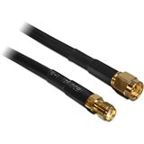 (€1,79*/1m) 10.00m Delock WLAN Antennenkabel SMA Stecker auf SMA Buchse Schwarz