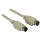 (€0,26*/1m) 30.00m Delock PS/2 Verlängerungskabel PS/2 Stecker auf PS/2 Buchse Grau