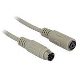 (€2,72*/1m) 1.80m Delock PS/2 Verlängerungskabel PS/2 Stecker auf PS/2 Buchse Grau