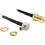 (€52,35*/1m) 0.17m Delock WLAN Antennenkabel RG-174 TS-9 Stecker gewinkelt auf SMA Buchse Schwarz