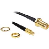 (€39,50*/1m) 0.20m Delock WLAN Antennenkabel MCX Stecker auf SMA Buchse Schwarz