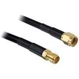 (€1,69*/1m) 10.00m Delock WLAN Antennenverlängerung RP-SMA Stecker auf RP-SMA Buchse Schwarz