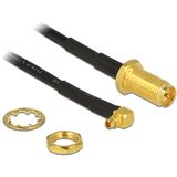 (€21,56*/1m) 0.32m Delock WLAN Antennenkabel gewinkelt MMCX Stecker auf RP-SMA Buchse Schwarz