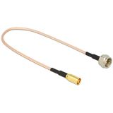 (€31,60*/1m) 0.25m Delock WLAN Antennenkabel F Stecker auf SMB Buchse Transparent