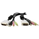 (€13,83*/1m) 1.80m Startech KVM Anschlusskabel DVI 24+1 Stecker + USB A + 2x3.5mm auf DVI 24+1 Stecker + USB B + 2x3.5mm Schwarz