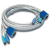 (€6,30*/1m) 3.00m Trendnet KVM Anschlusskabel VGA 15pol Stecker + 2xPS2 Stecker auf VGA 15pol Stecker + 2xPS2 Stecker Grau