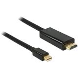 (€9,90*/1m) 1.00m Delock Displayport 1.1 Adapterkabel Mini Displayport Stecker auf HDMI-Stecker Schwarz vergoldet