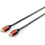 (€4,90*/1m) 1.00m Equip HDMI Anschlusskabel Ethernet HDMI-Stecker auf HDMI-Stecker Schwarz vergoldet