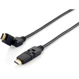 (€3,95*/1m) 2.00m Equip HDMI Anschlusskabel HDMI-Stecker auf HDMI-Stecker Schwarz schwenkbar / vergoldet