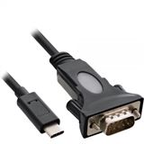 (€43,00*/1m) 0.30m InLine Seriell Anschlusskabel 9pol Buchse auf USB C Stecker Schwarz