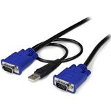 (€6,61*/1m) 1.80m Startech KVM Verbindungskabel VGA 15pol Stecker + USB A Stecker auf VGA 15pol Stecker Schwarz