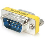 Startech Seriell Mini Gender Changer D-Sub 9pol Stecker auf D-Sub 9pol Stecker Silber