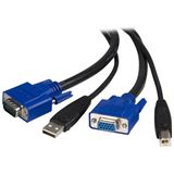 (€6,61*/1m) 1.80m Startech KVM Anschlusskabel VGA 15pol Stecker + USB A Stecker auf VGA 15pol Buchse + USB B Stecker Schwarz