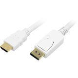 (€5,45*/1m) 2.00m LogiLink Displayport Adapterkabel Displayport Stecker auf HDMI-Stecker Weiß