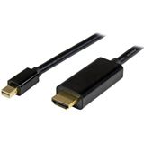 (€10,45*/1m) 2.00m Startech Displayport 1.2 Adapterkabel Mini Displayport Stecker auf HDMI-Stecker Schwarz vergoldet