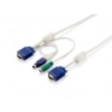 (€4,38*/1m) 5.00m LevelOne KVM Anschlusskabel VGA 15pol Stecker + PS2 Stecker + USB A Stecker auf VGA 15pol Stecker Schwarz