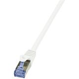(€3,90*/1m) 1.00m LogiLink Cat. 7 Rohkabel Patchkabel S/FTP RJ45 Stecker auf RJ45 Stecker Weiß Klinkenschutz / vergoldet
