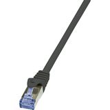 (€7,80*/1m) 0.50m LogiLink Cat. 7 Rohkabel Patchkabel S/FTP RJ45 Stecker auf RJ45 Stecker Schwarz Klinkenschutz / vergoldet